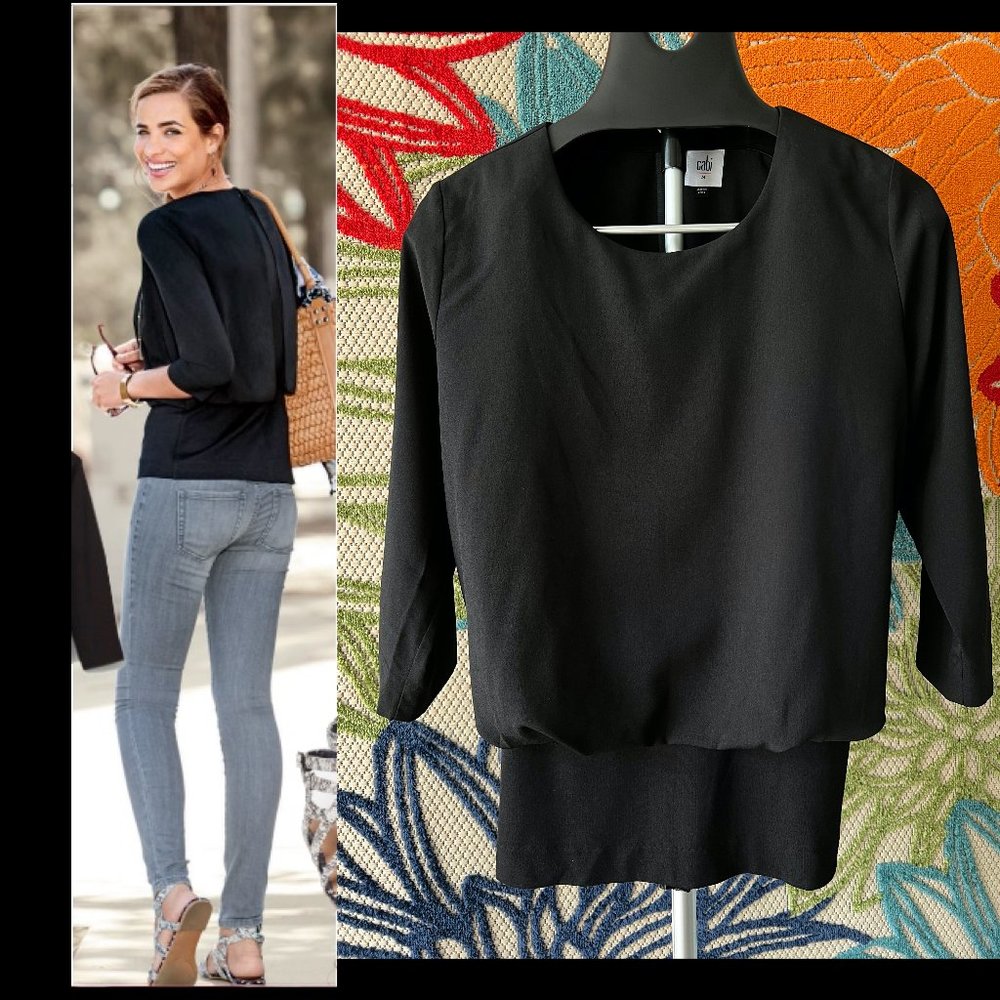 sold - CAbi Indulgence Top #5205 - Great layered look - Black - M